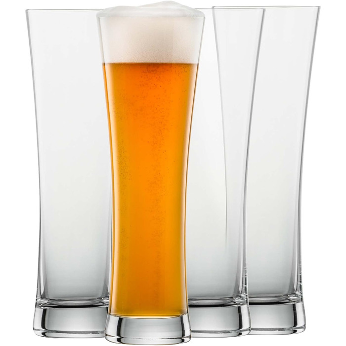 Келих для пшеничного пива SCHOTT ZWIESEL Basic 0,5 л (набір з 4 штук), прямолінійні склянки для пшеничного пива, келихи з тританового кришталю, які можна мити в посудомийній машині, виготовлені в Німеччині (посилання. Без 130007)