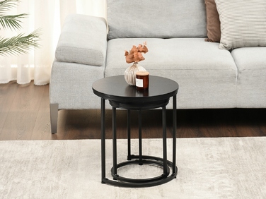 Журнальний стіл Mebel-Partner круглий, 45 x 45 x 48,5 см, чорне дерево, чорний