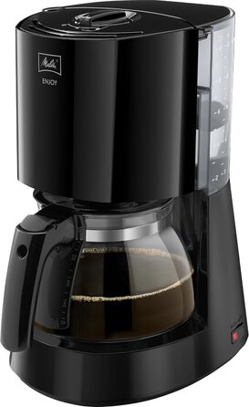 Кавоварка Melitta Enjoy з фільтром, скляна каністра, 10 чашок, чорна, з функцією захисту від крапель
