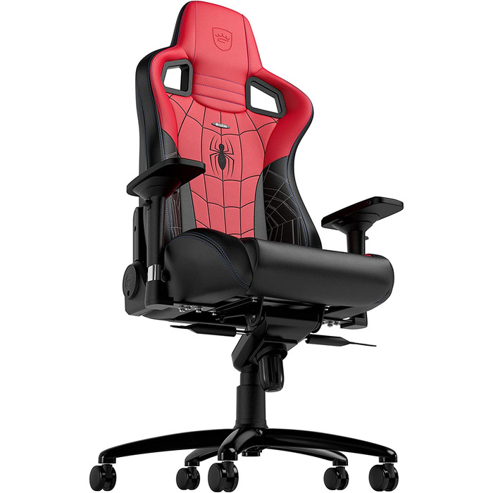 Ігрове крісло noblechairs Epic Spider-Man Edition, ергономічне, офісне, з підголівником і поперековою підтримкою, для користувачів до 120 кг і 185 см, спецвидання, екошкіра PU