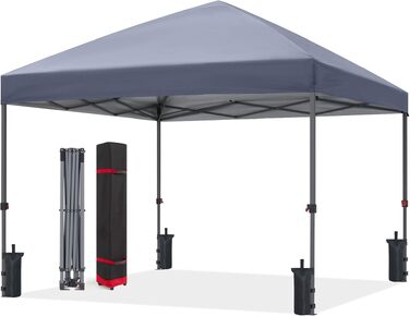 Павільйон садовий водонепроникний розкладний ABCCANOPY 3x3м сірий для пікніка та фестивалів