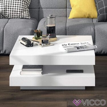 Журнальний стіл Vicco Elias білий 70x34 см