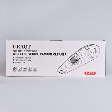 Акумуляторний ручний пилосос URAQT 120W, бездротовий, для авто та дому, для вологого та сухого прибирання, з шумозниженням, швидка зарядка, для шерсті тварин, сріблястий