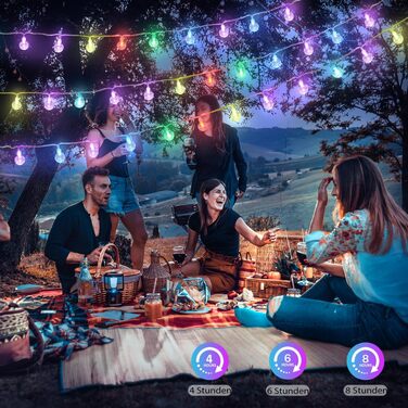 Гірлянда світлодіодна StarryEver 120 LED, 20м, RGB, 24 кольори, кулі, для вулиці та кімнати