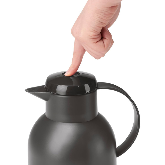 Термос Emsa Samba 1,5 л з Quick Press, 12 год тепло, 24 год холод, прозорий чорний