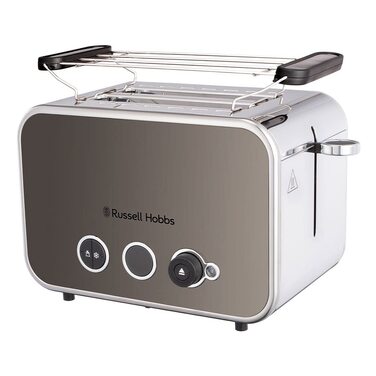 Тостер Russell Hobbs Distinctions Titanium (2 відділення) - нержавіюча сталь, 6 режимів, розморожування, підігрів, підйом тостів