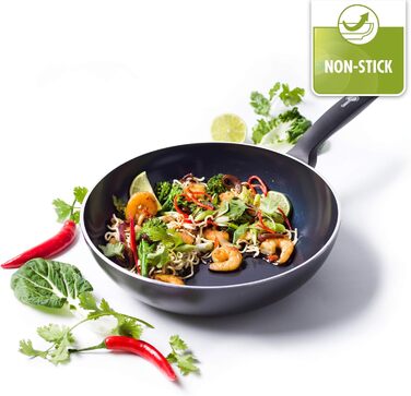 Wok GreenPan Torino 28 см, 3,6 л, керамічний, антипригарний, PFAS-free, індукційний, для духовки, чорний