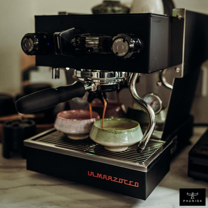 Набір керамічних чашок для капучино та лате Pheniox Barista, 2 шт по 180 мл, порцеляна для Latte Art, без ручок, стійкі до миття в посудомийній машині (Зелений)