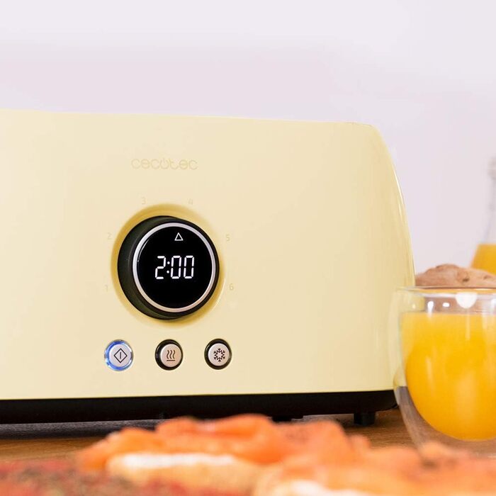 Тостер Cecotec ClassicToast 15000 Yellow Extra Double 1500 Вт для 4 тостів, 2 широкі слоти, 3 функції, LED-підсвічування, жовтий