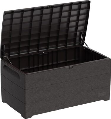 Водонепроникна пластикова скриня Duramax Cedargrain Durabox 270л для саду з колесами та ручками, коричнева