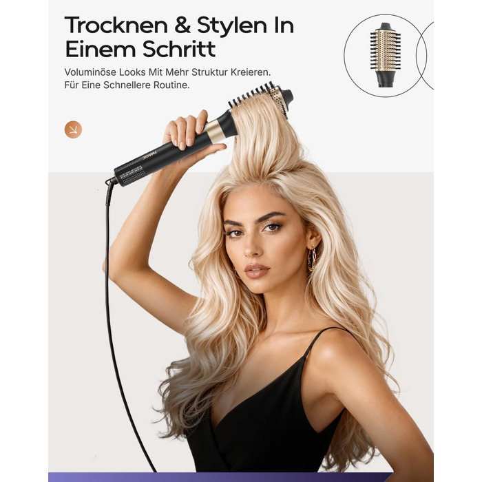 Стайлер для волосся 6 в 1 7MAGIC Airstyler: іонний фен та автоматичний плойка-локони (Obsidian)