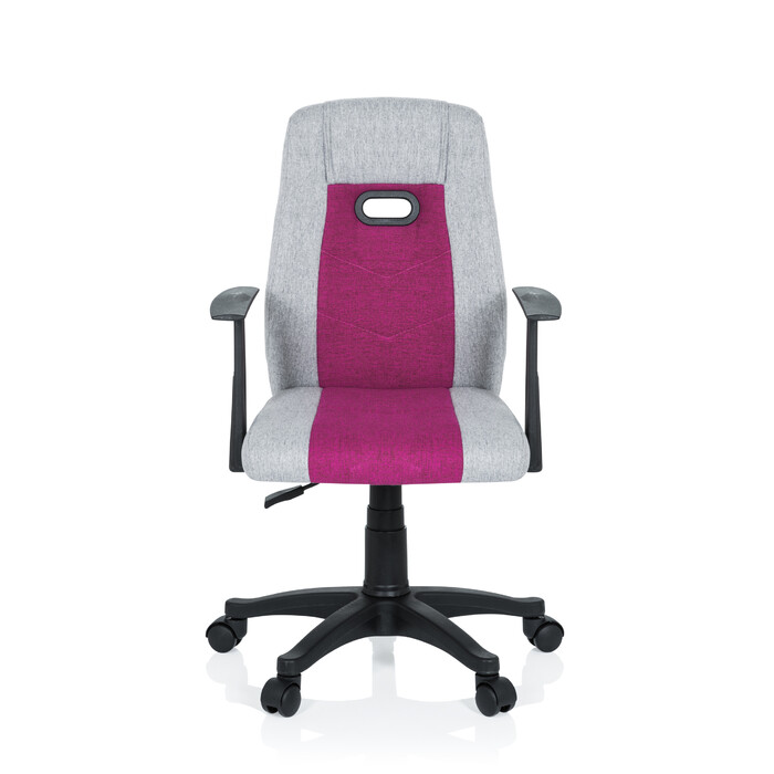 Дитячий офісний стілець Kiddy Extra з підлокітниками сірий / рожевий hjh OFFICE
