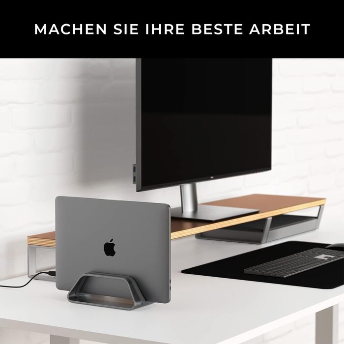 Підставка для ноутбука Vertikaler: стильна підставка для MacBook, MacBook Air, MacBook Pro (сірий)