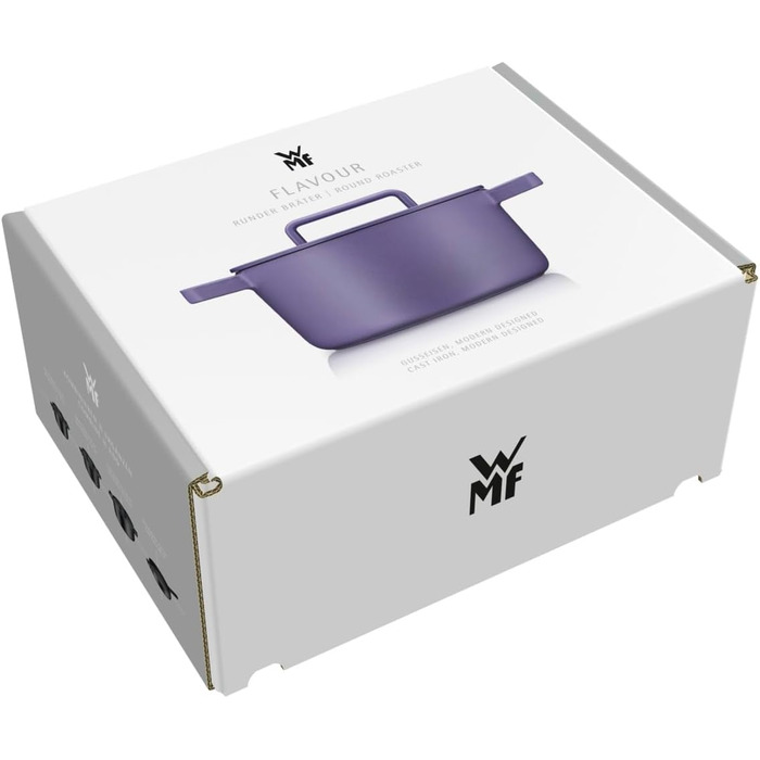 Жаровня WMF Flavour 24 см, чавунна, індукційна, емальована, фіолетова, з кришкою з конденсаційними краплями, сучасний дизайн