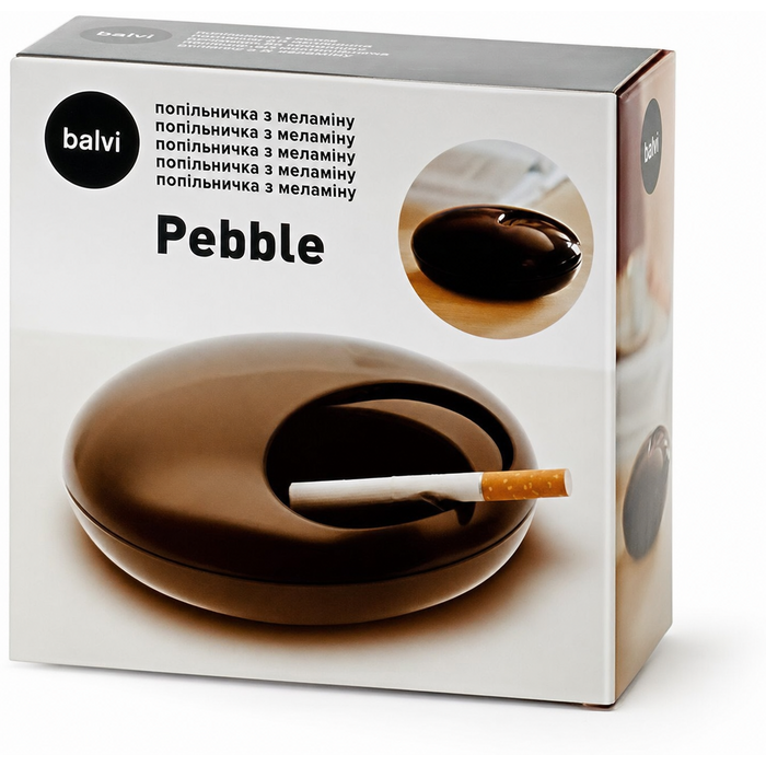 Преміум попільничка Balvi Pebble з кришкою, чорна