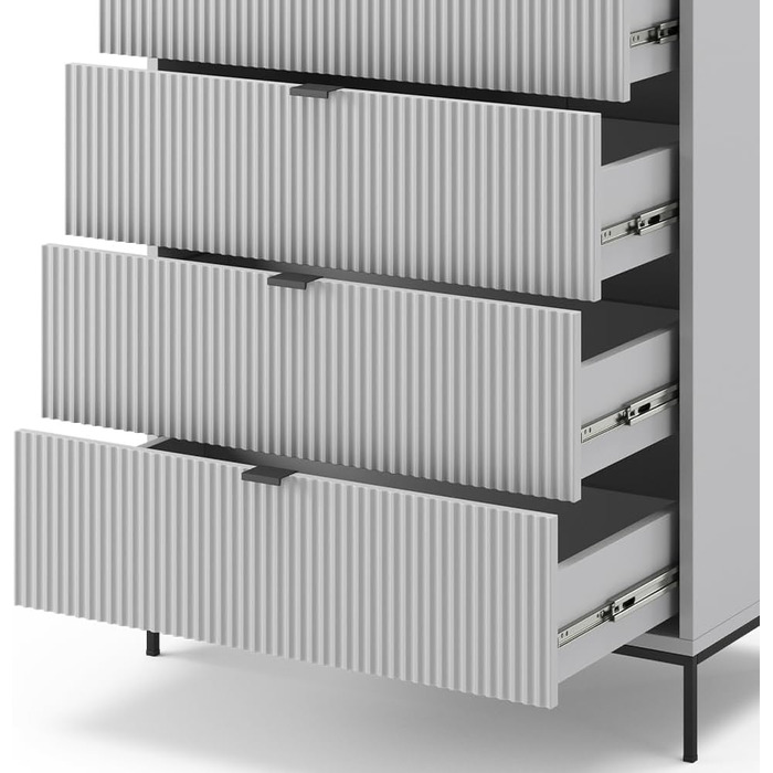 Комод Vicco Eliza сірий 76x120 см, 5 шухляд, ДСП