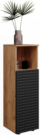 Середній шафа Vicco Irma, дуб золотий/антрацит, 30x95 см, шафа для ванної кімнати з полицями, антрацит з точками