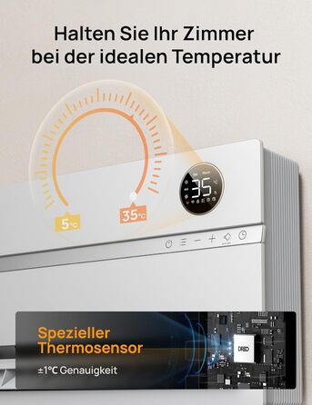 Електричний конвектор Dreo Smart Heizung: 2000W, з пульт та app, осциляція 120°, 5 режимів, таймер 24г, PTC кераміка, термостат