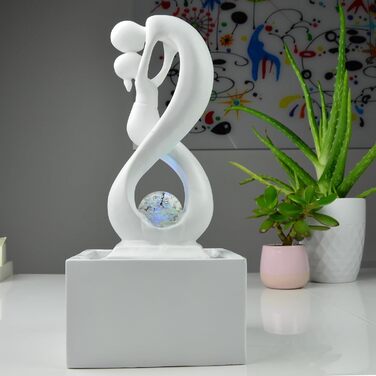 Декоративний кімнатний фонтан Zen Light SCFR19-C8 Амур, білий, з LED підсвіткою, 31x14x14 см