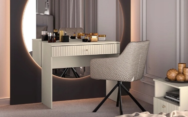 Туалетний столик ML Meble, відтінки бежевого, матовий, 92 x 78 x 40 см