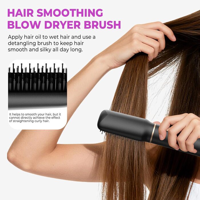 UMIGA Hairstyler 5-в-1: Фен-щітка, стайлер для волосся, випрямляч, плойка, насадки для укладки. Чорний колір