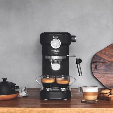 Кавомашина Cecotec Cafelizzia 790 Steel Pro: Еспресо та капучино, 1350W, 20 бар, манометр, термоблок, 1.2л, нержавіюча сталь