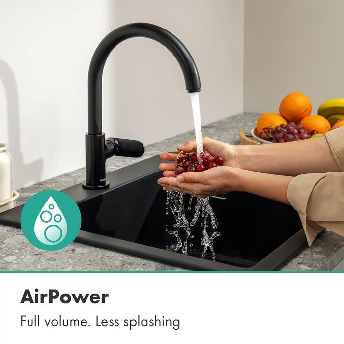 Змішувач кухонний Hansgrohe Vernis Blend M35 матовий чорний, високий вилив 260 мм