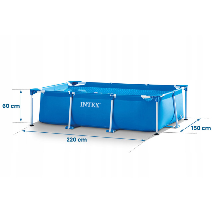 Каркасний прямокутний басейн Intex 220 x 150 см