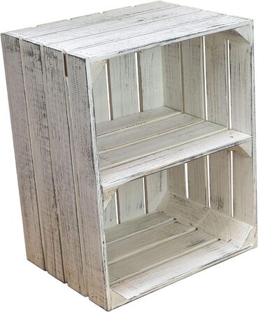 Дерев'яні ящики Shabby білий для взуття, полиці для зберігання взуття для дітей і дорослих, міцний органайзер у стилі винних ящиків, 4 шт, горизонтальні