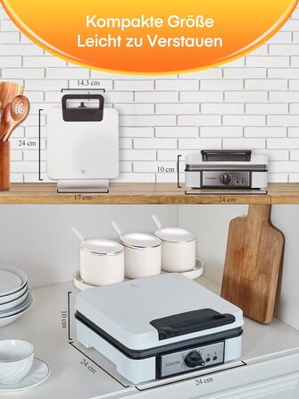 Вафельниця-гриль FOHERE XL 1200 Вт, електрична, антипригарна, для приготування вафель і паніні