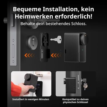 Розумний дверний замок SwitchBot WLAN Smart Lock Pro з сенсорною клавіатурою, відбитком пальця, кодом, підтримкою Alexa, Google, Matter, електронний замок для дверей, відкривання через додаток