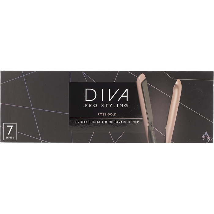 Професійний випрямляч для волосся Diva Pro Styling Precious Metals Touch, автоматичне вимкнення, швидкий нагрів, кабель 3 м, золотий