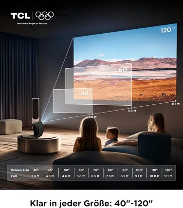 TCL C1 Smart Mini Beamer 4K: Проектор з Google TV, Netflix, Wi-Fi, Bluetooth, Автофокус, Keystone, Dolby Audio 8W