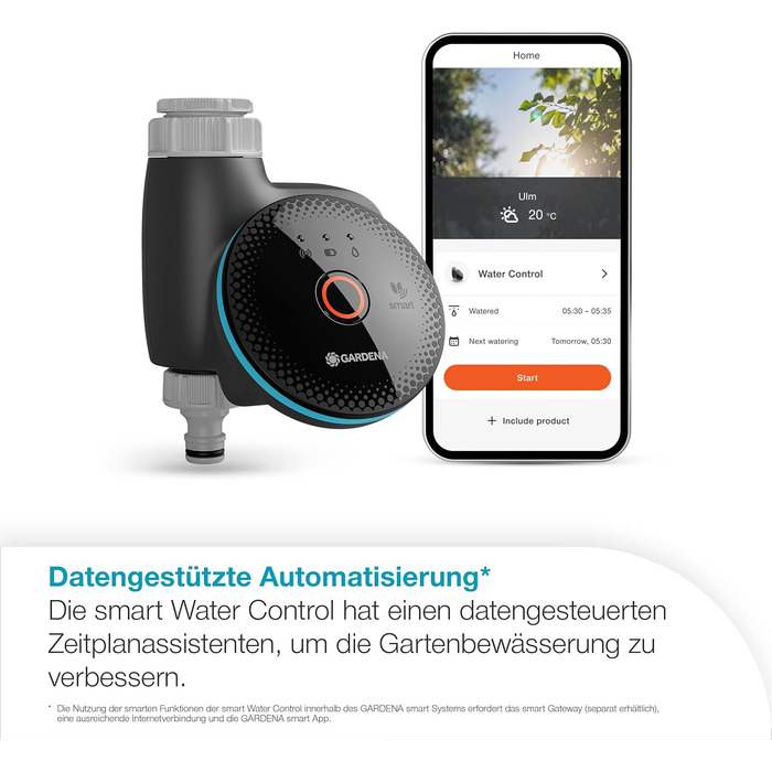 Gardena Smart Water Control 19033-20: Автоматичний полив для саду, інтеграція з розумним домом, захист від заморозків
