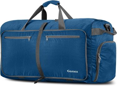 Складана дорожня сумка Gonex 150 л, легка спортивна сумка для подорожей, тренажерного залу, відпочинку, темно-синя
