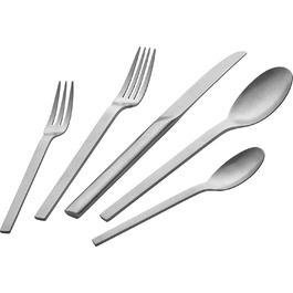 Набір столових приборів ZWILLING Minimale, 68 предметів, для 12 осіб, 18/10 нержавіюча сталь, вінтажний дизайн, молоткова обробка, підходить для посудомийної машини, сріблястий