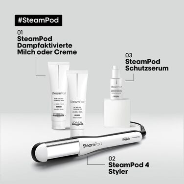 L'Oréal Professionnel SteamPod 4 професійний паровий стайлер для волосся з паровою технологією, для всіх типів волосся, вирівнює та створює локони