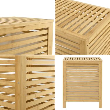 Бамбуковий кошик для білизни en.casa Skövde 65 л, знімний мішок, 50,5x35,5x60 см