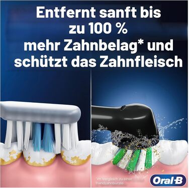 Електричні зубні щітки Oral-B Pro 3 3900, набір з 2 шт та 3 насадками, 3 режими чищення, 360° контроль тиску, від Braun, білий/чорний