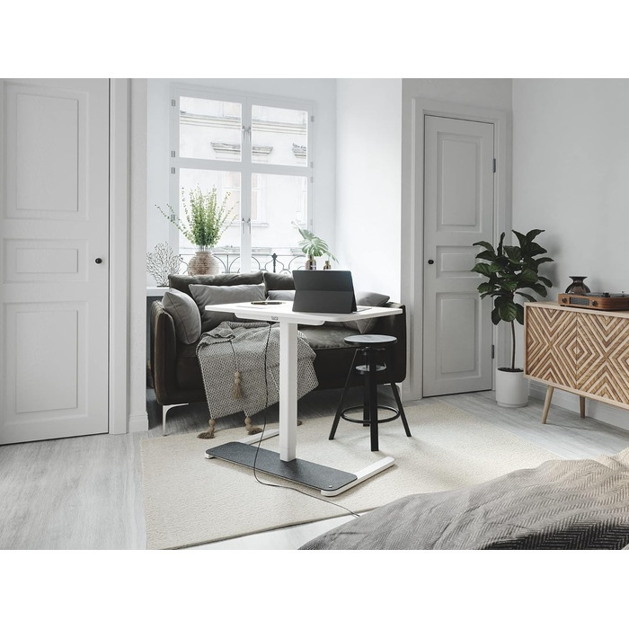 Електричний стіл для дому Desk One, 91x51 см, темно-сірий/чорний, регульована висота, письмовий стіл для офісу, гарантія 5 років