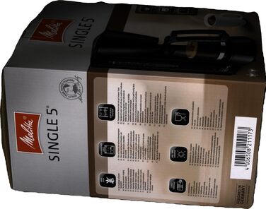 Кавоварка крапельна Melitta Single5, скляна колба, 5 чашок, чорна, з функцією захисту від крапель