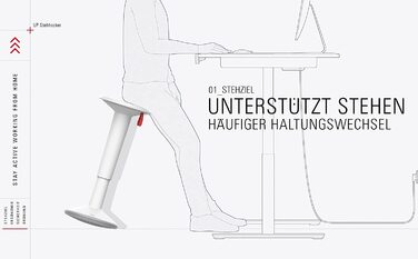Ергономічний настільний стілець-подушка Interstuhl UPis1 з регулюванням висоти та захистом від перекидання, сірий