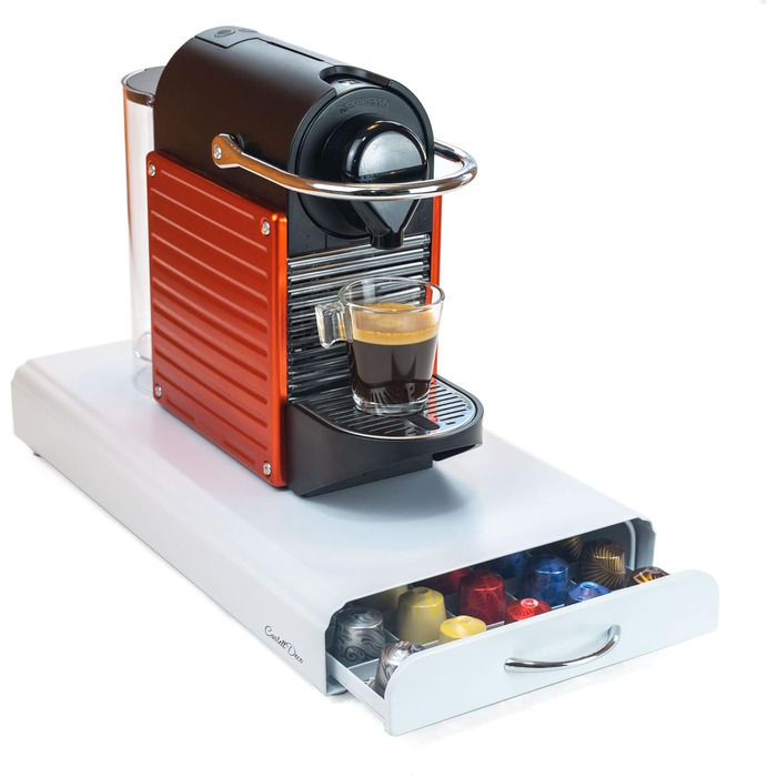 Організатор для капсул Nespresso, ящик, метал, 50 капсул, для зберігання капсул кави (білий) Blanco