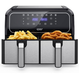 Інскій аерофритюрниця подвійна 8 л, 8 програм, 2 кошики, без олії, Dual Cook, Shake, XL