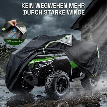 Водонепроникний захисний чохол для квадроцикла NEVERLAND Quad ATV XXXL (256 x 110 x 120 см), чорно-сріблястий/зелений