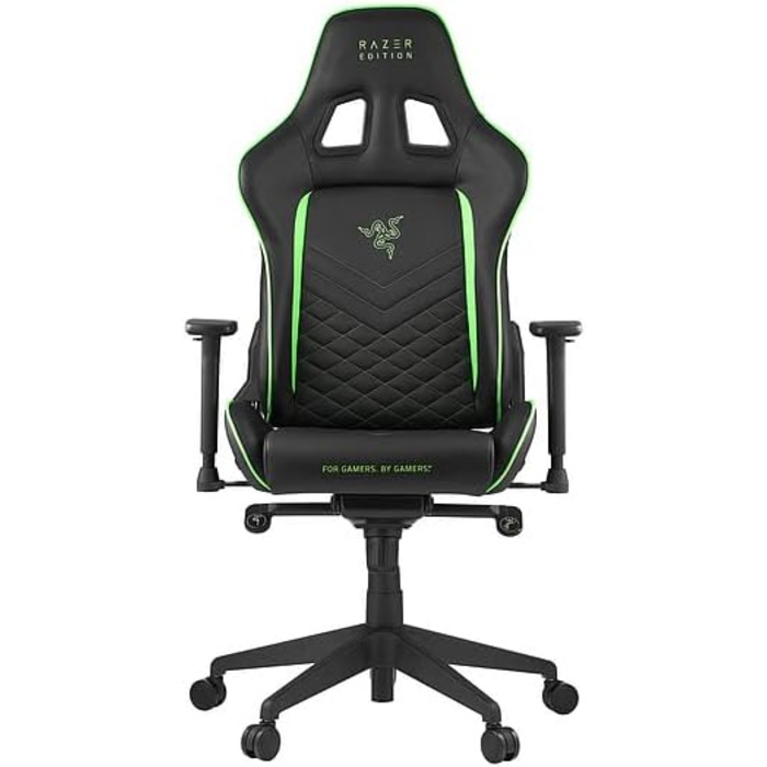 Ігрове крісло Razer TAROK PRO від Zen Gaming, чорне/зелене, з меморі-піною для попереку, подушкою для шиї, 3D-підлокітниками