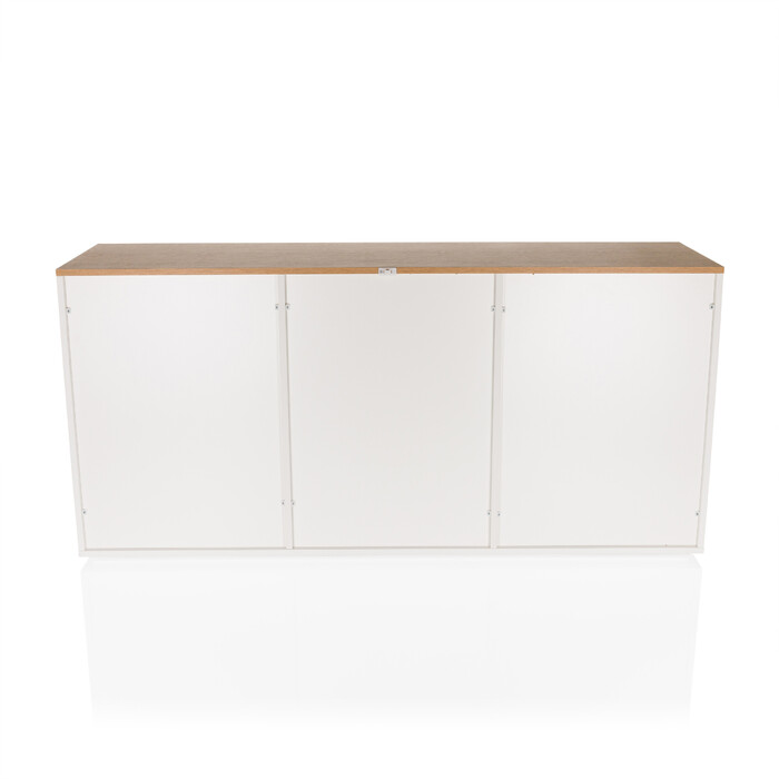 Сервант KELO S 160x40x76 см, 3 дверцята, білий/дуб hjh LIVING