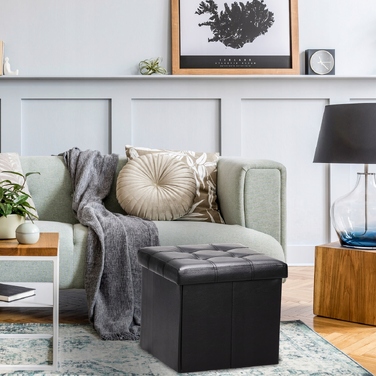 Оббитий пуф Wide Decor, чорний