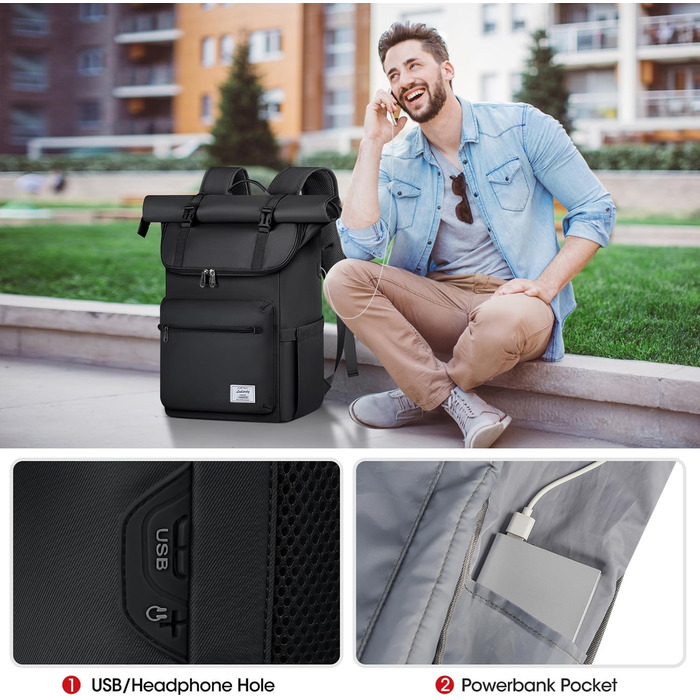 Водонепроникний рюкзак Lubardy Rolltop для ноутбука 17,3