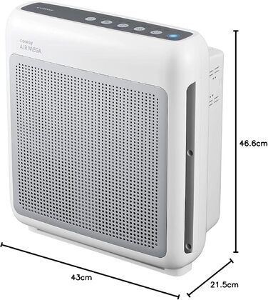 Очищувач повітря COWAY Mighty AP-1512HH з HEPA-фільтром для дому та алергіків, білий (CADR 421 м³/год, від пилу, шерсті та пилку)